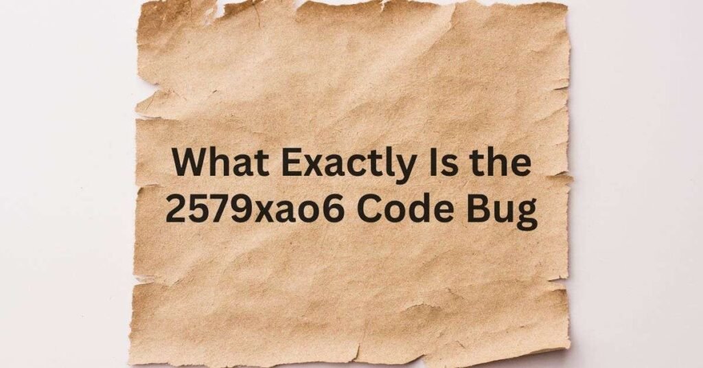 2579xao6 code bug text on vintage paper background.