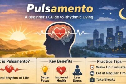 Pulsamento infographic with daily life rhythm and tips