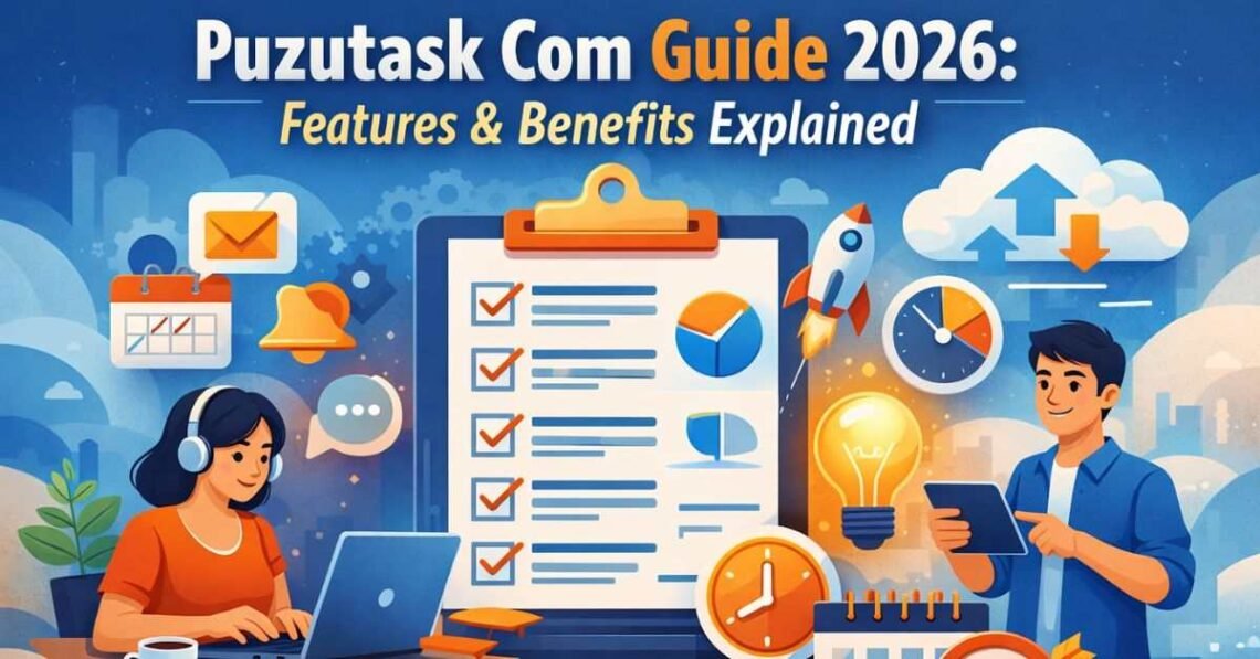 Puzutask com task management illustration