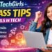 FutureTechGirls kick ass tips banner showing a girl learning tech skills and building confidence in 2026