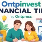 Ontpinvest financial tips illustration showing budgeting, saving, and investment planning scene
