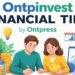 Ontpinvest financial tips illustration showing budgeting, saving, and investment planning scene